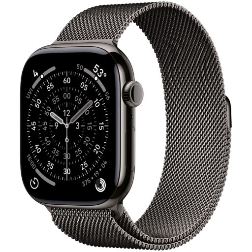 Apple Watch Series 11 GPS + Cellular 46mm Slate Titanium Case with Slate Milanese Loop - M/L,Model A3337
