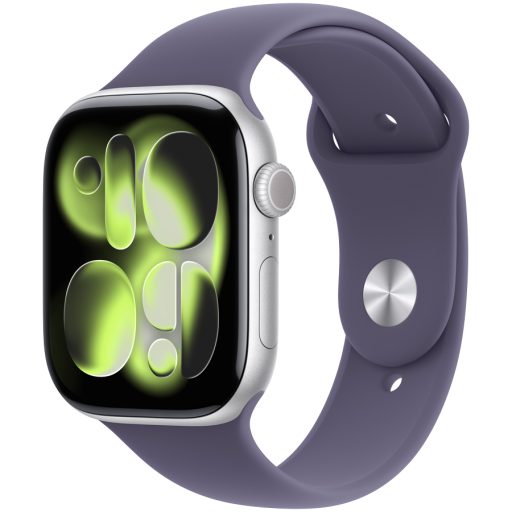 Apple Watch Series 11 GPS + Cellular 46mm Silver Aluminium Case with Purple Fog Sport Band - M/L,Model A3337