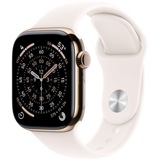 Apple Watch Series 11 GPS + Cellular 42mm Gold Titanium Case with Light Blush Sport Band - S/M,Model A3335