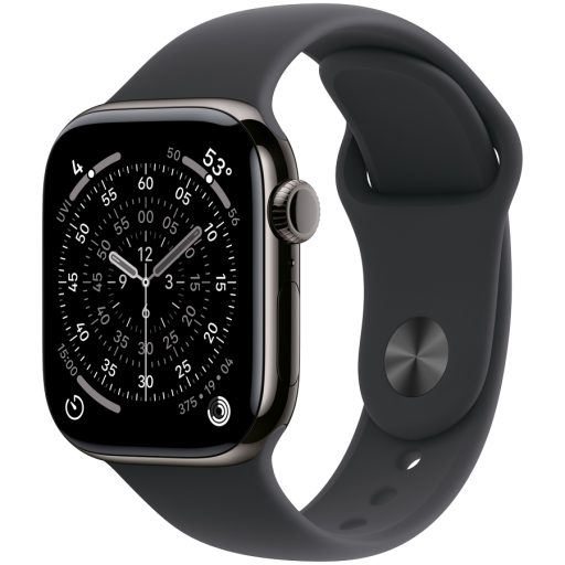 Apple Watch Series 11 GPS + Cellular 42mm Slate Titanium Case with Black Sport Band - S/M,Model A3335