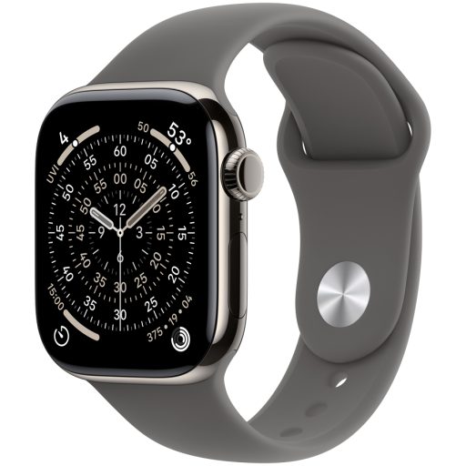 Apple Watch Series 11 GPS + Cellular 42mm Natural Titanium Case with Stone Grey Sport Band - M/L,Model A3335