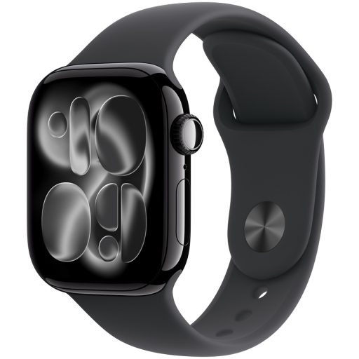 Apple Watch Series 11 GPS 42mm Jet Black Aluminium Case with Black Sport Band - S/M,Model A3331