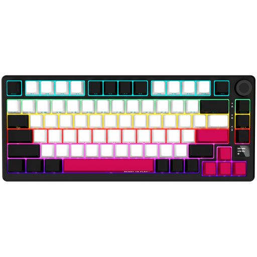 LORGAR KBP7075W, Wireless 75% Mechanical Gaming Keyboard Pro, Black/red, EN layout