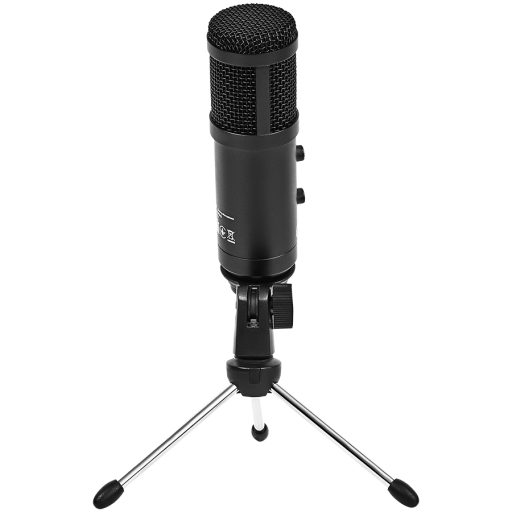 LORGAR Soner 313, Gaming Microphones, Black, USB condenser microphone with Volume Knob & Echo Kob, including 1x Microphone, 1 x 2.5M USB Cable, 1 x Tripod Stand, 1 x User Manual, body size: Φ47.4*158.2*48.1mm, weight: 243.0g