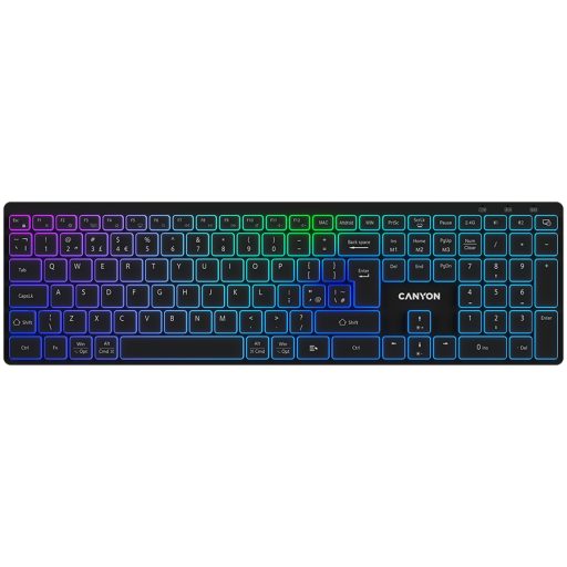 CANYON keyboard HKB-W11 UK/US RGB Dual Mode Wireless Black