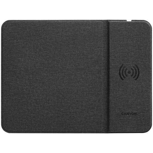 CANYON MP-W5, Mouse Mat with wireless charger, Input 5V/2A,9V2A Output 5W/7.5W/10W, 324*244*6mm, USB Type C cable length 1m, Black, 220g