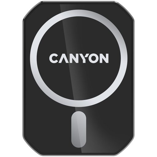 CANYON CH-15, Magnetic car holder and wireless charger, C-15-01, 15W，Input: USB-C: 5V/2A, 9V/3A;Output: 5W, 7.5W, 10W, 15W;83*60*8.15mm,0.147kg,black