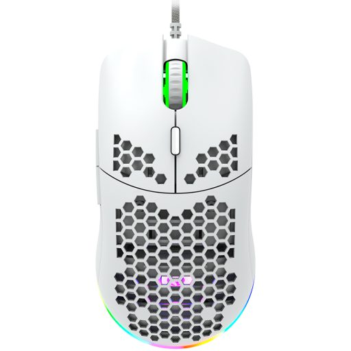 CANYON Puncher GM-11, Gaming Mouse with 7 programmable buttons, Pixart 3519 optical sensor, 4 levels of DPI and up to 4200, 5 million times key life, 1.65m Ultraweave cable, UPE feet and colorful RGB lights, White, size:128.5x67x37.5mm, 105g