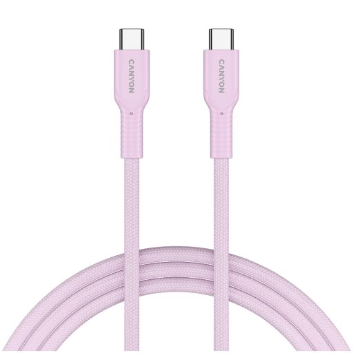 CANYON cable OnWire 60CL C-C 60W COLOR Braided 1m Pink