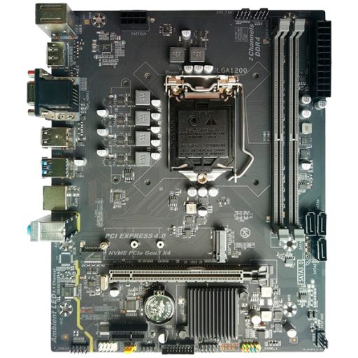 Arktek Intel H510 Chipset, Socket LGA1200, Dual Channel DDR4, Integrated Intel Graphics, 2 x DDR4 Slots, Realtek 100/1000 Gigabit LAN, Realtek Audio, 3 x SATA3.0 Ports, 4 x USB 2.0, 4 x USB 3.0, 1 x PCI Express x16 slot, Micro-ATX