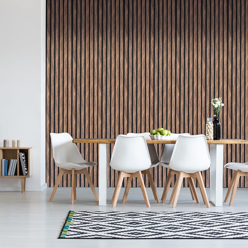 Parrot Products Acoustic Slatted Wall Panel 600 2400mm Natural Walnut