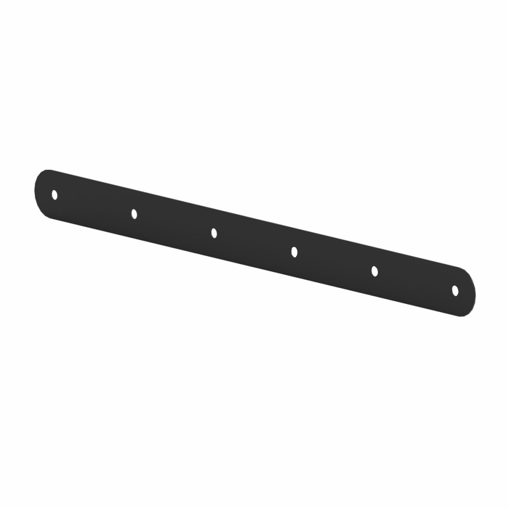 Parrot Products Slatted Panel Multi-Hook Bracket Black Steel Wall Hook Rail
