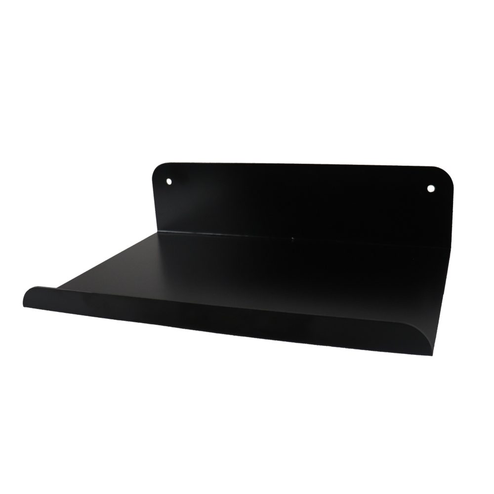 Parrot Products Slatted Panel Steel Shelf 300mm Black Feature Wall Shelf