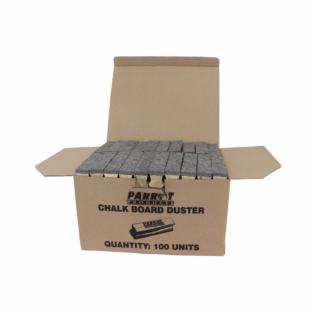 Parrot Products Chalk Board Wood Duster (150*35mm - Boxed 100 - Grey)