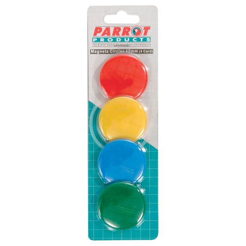 Parrot Products Magnets Circle (4 Per Card - Assorted - Size: 40mm)