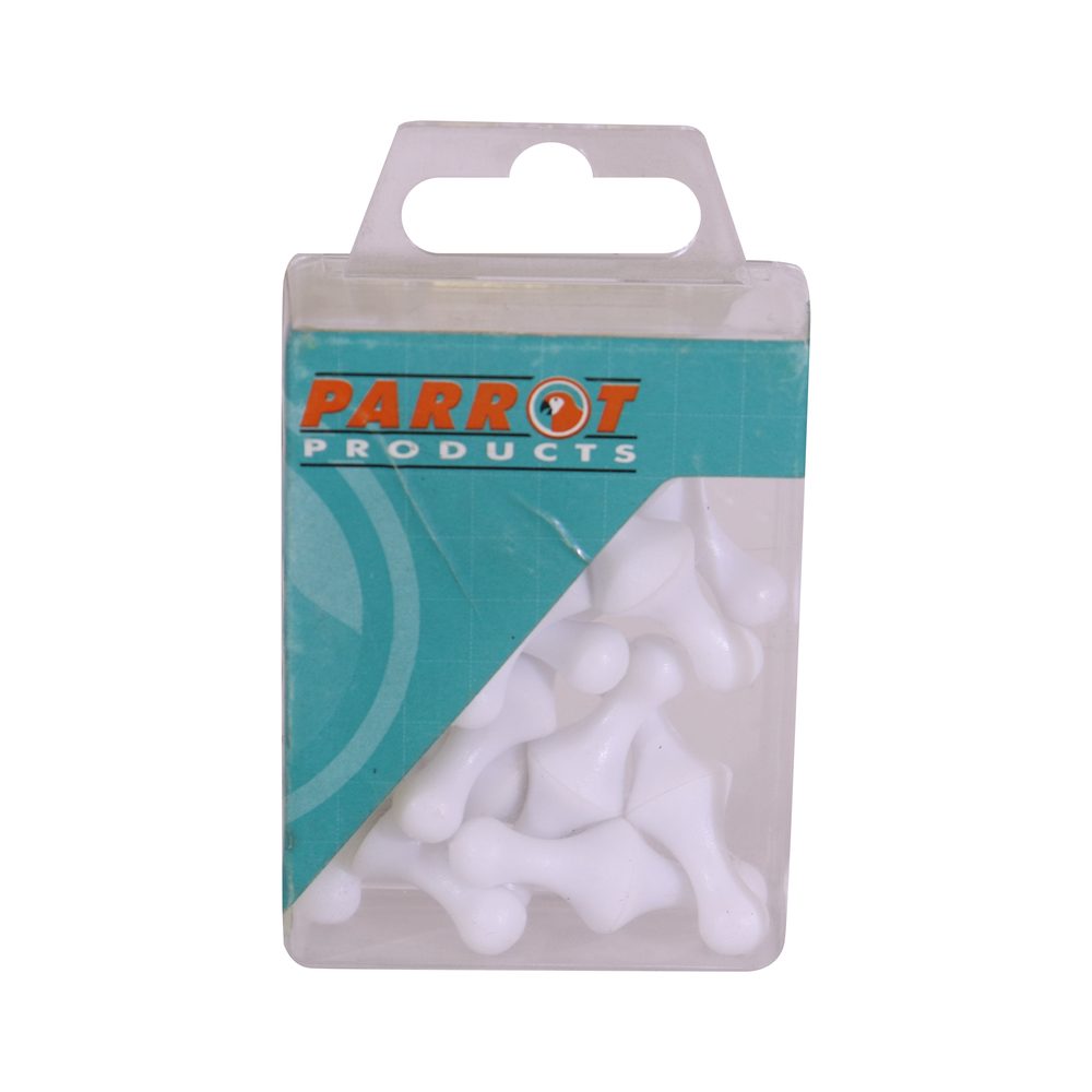 Parrot Products Magnet Map Pins (25 Box - Size:16mm - White)