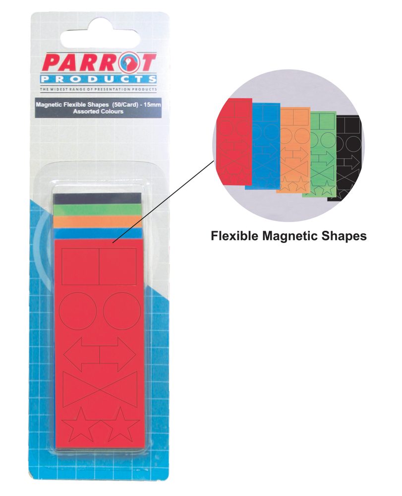 Parrot Products Magnetic Flexible Shapes (15mm - 50 Pack - Assorted)