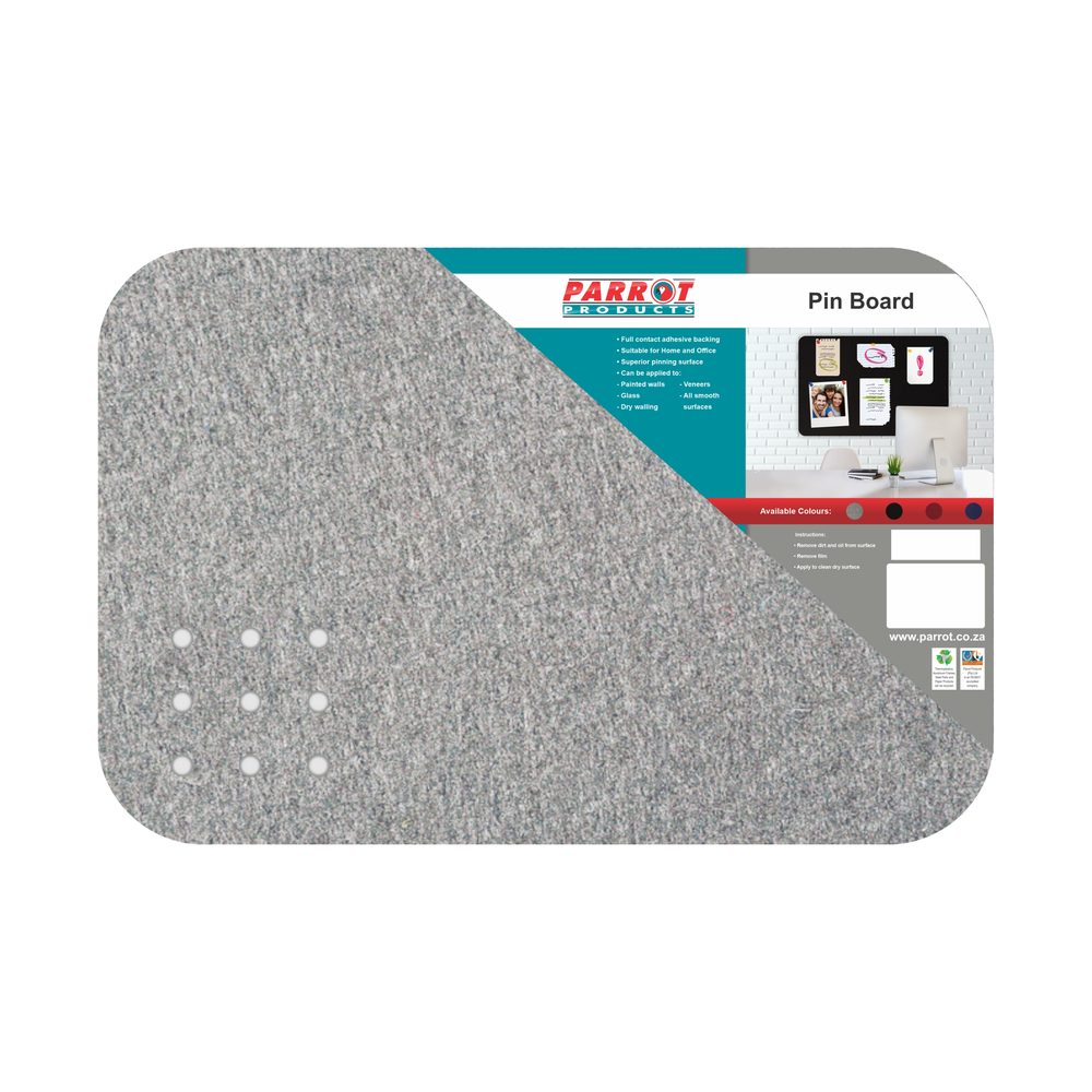 Parrot Products Adhesive Pin Board (No Frame - 450*300mm - Grey)