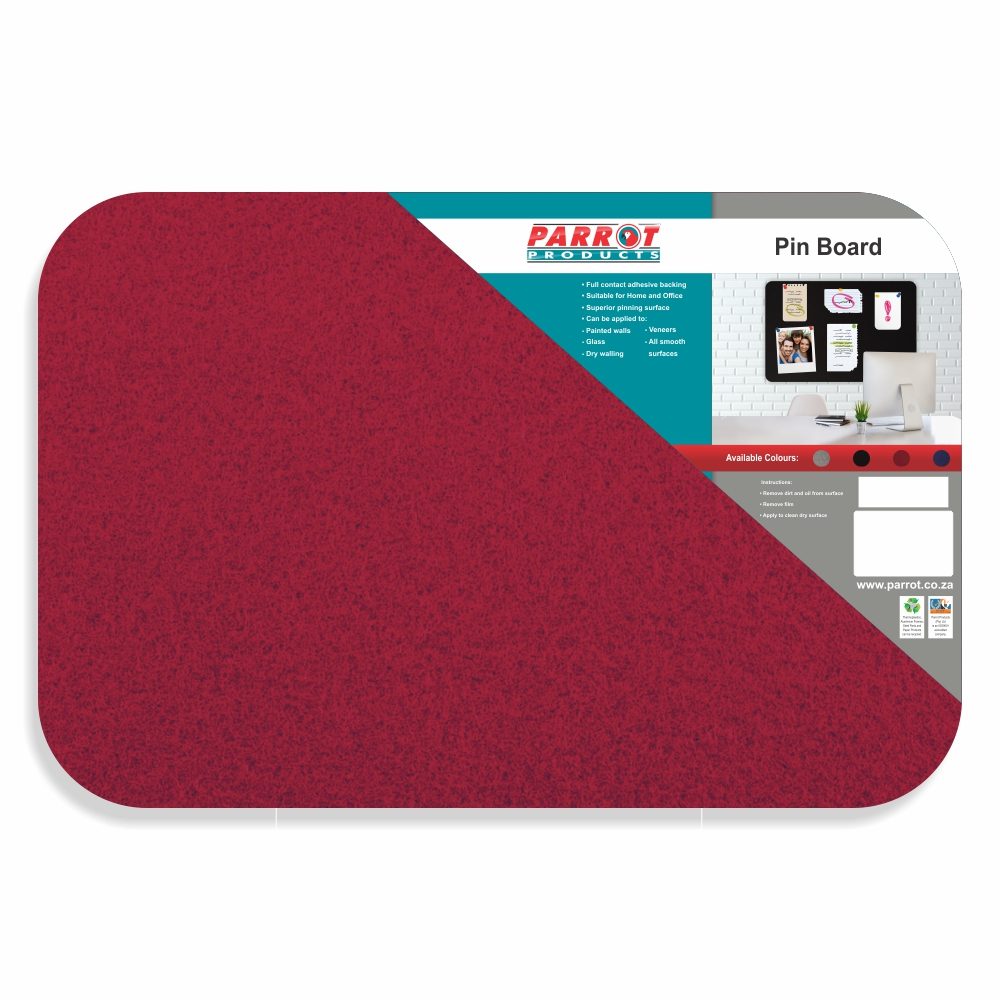 Parrot Products Adhesive Pin Board (No Frame - 450*300mm - Red)