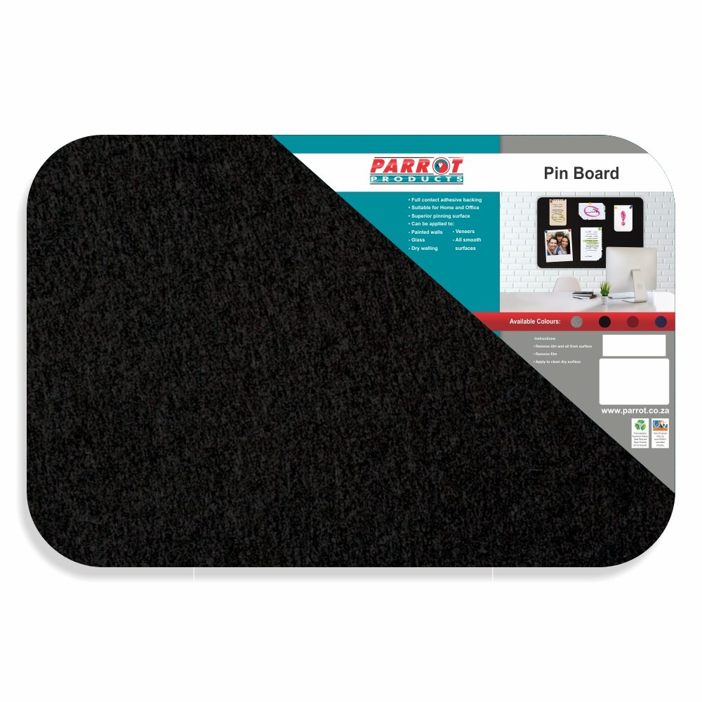 Parrot Products Adhesive Pin Board (No Frame - 600*450mm - Black)