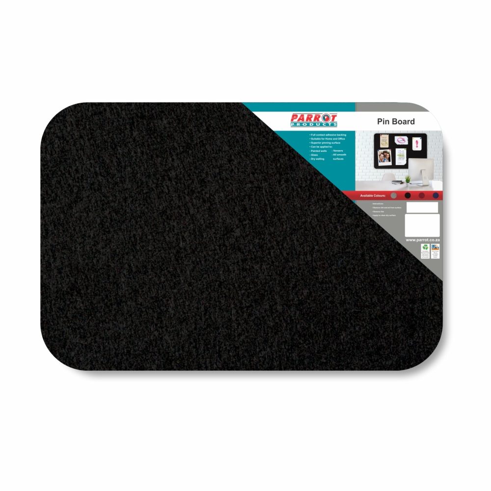 Parrot Products Adhesive Pin Board (No Frame - 900*600mm - Black)