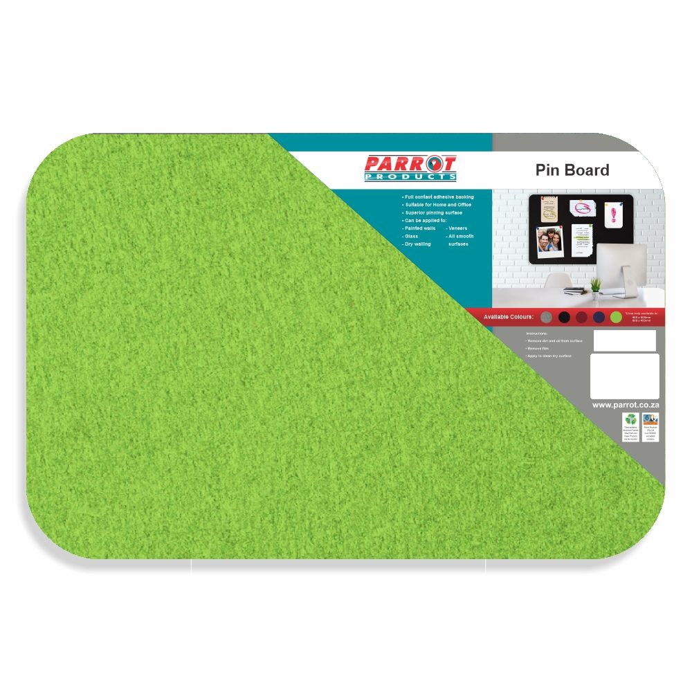 Parrot Products Adhesive Pin Board (No Frame - 900*600mm - Lime)