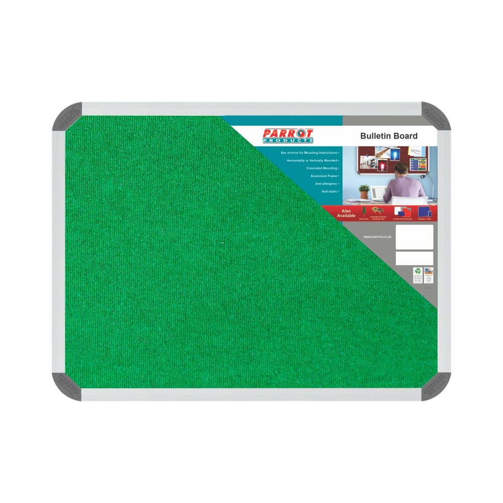 Parrot Products Bulletin Board Ribbed Aluminium Frame (600x450mm - Palm)