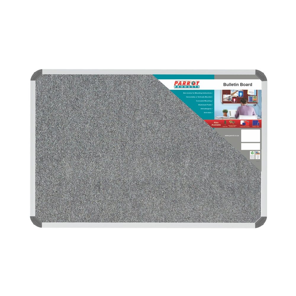 Parrot Products Bulletin Board Ribbed Aluminium Frame (900x600mm - Laurel)