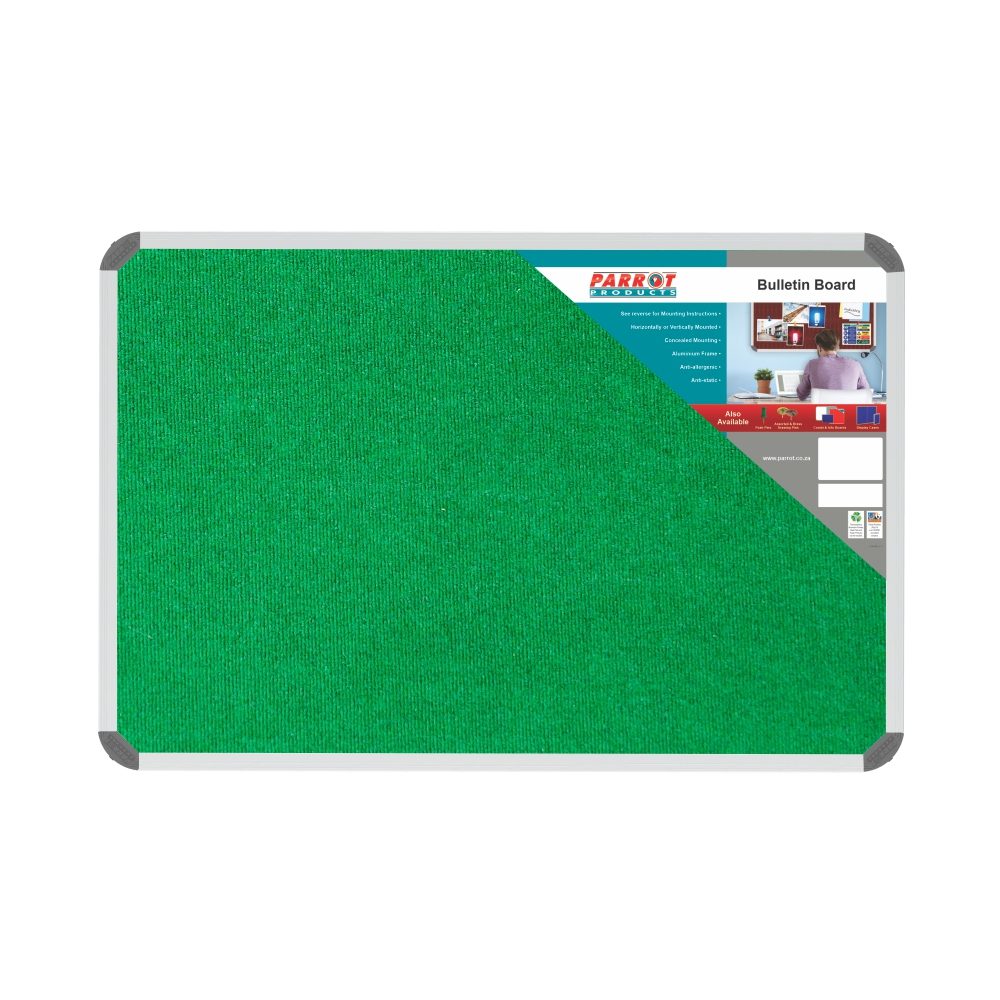Parrot Products Bulletin Board Ribbed Aluminium Frame (900x600mm - Palm)