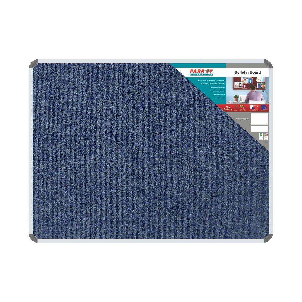Parrot Products Bulletin Board Ribbed Aluminium Frame (1200x900mm - Denim)