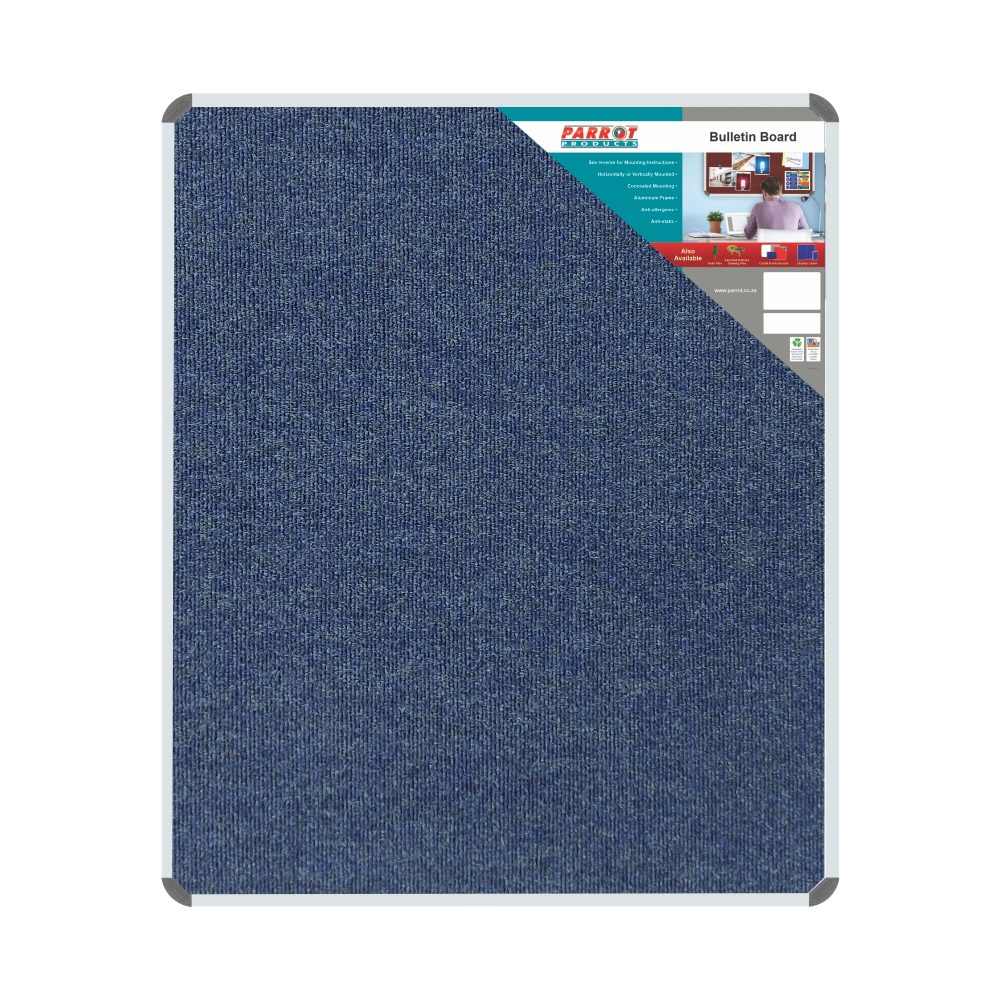 Parrot Products Bulletin Board Ribbed Aluminium Frame (1200x1000mm - Denim)