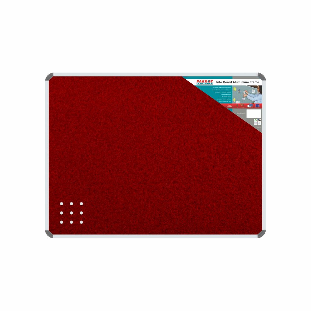 Parrot Products Info Board (Aluminium Frame - 900*900mm - Burgandy)
