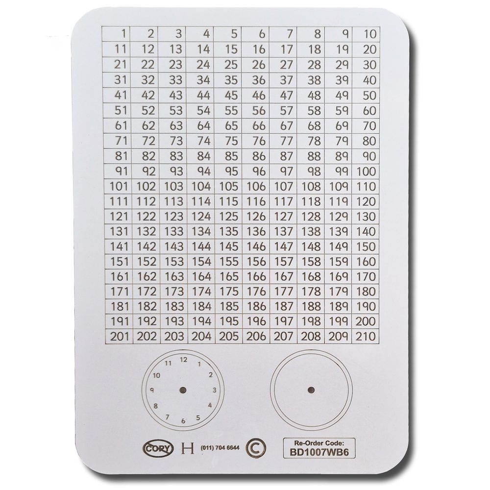 Parrot Products WRITING SLATE 1-210 NUMBER CHART, CLOCKFACES PACK OF 10