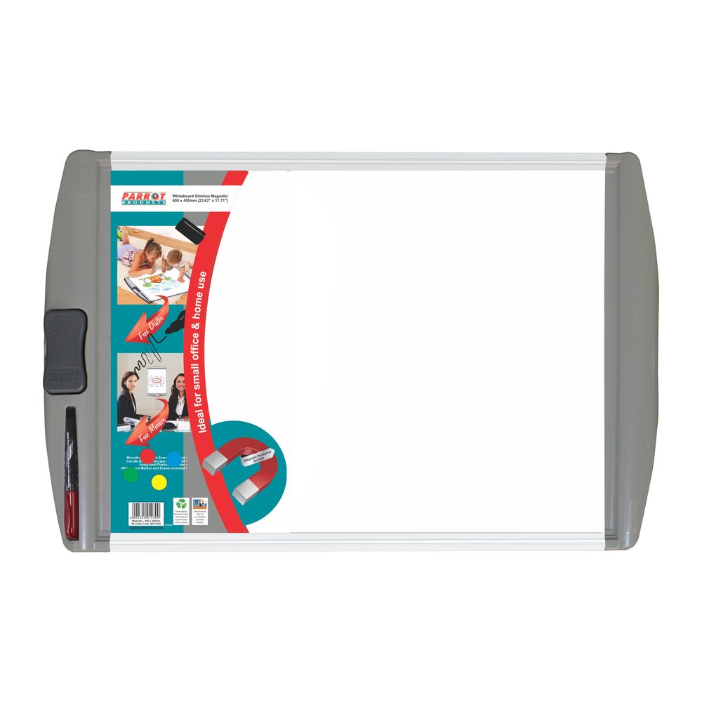 Parrot Products Slimline Magnetic Whiteboard (600*450mm - Retail)