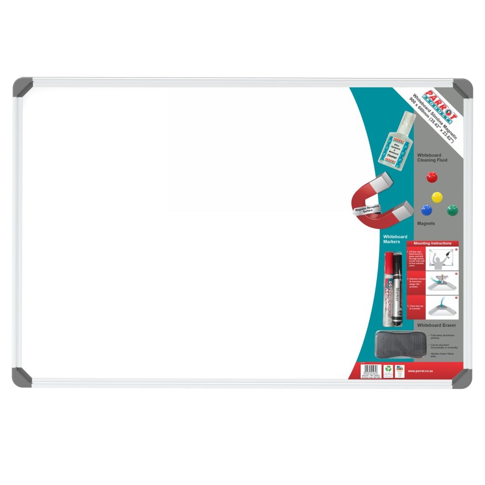 Parrot Products Slimline Magnetic Whiteboard (900*600mm - Retail)