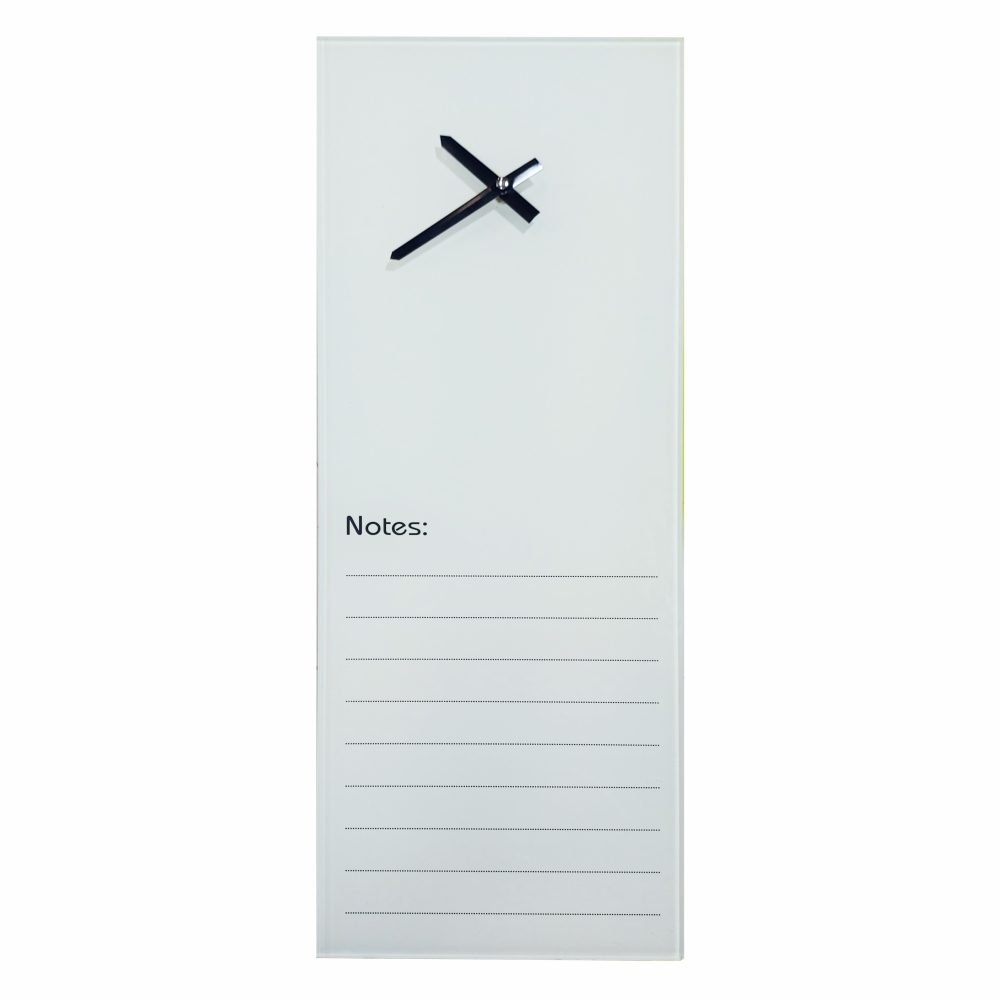 Parrot Products Glass Clock With Notes (200 x 580mm - White)