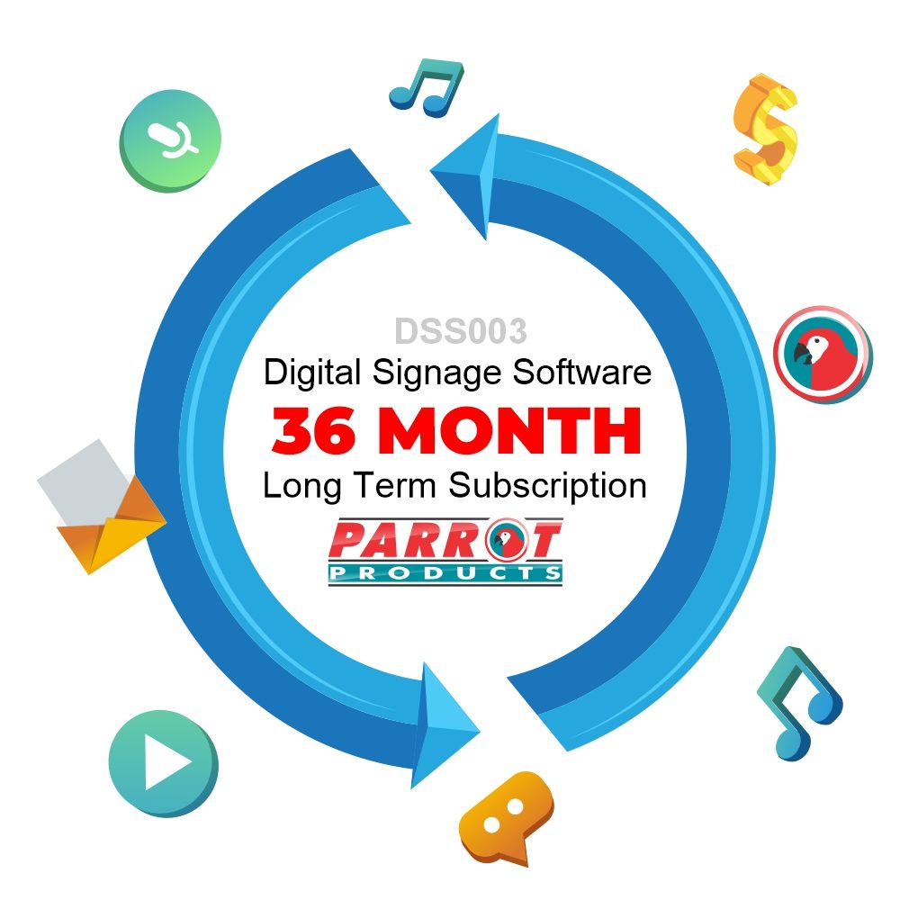 Parrot Products Software - Digital Signage Software Subscription Three year