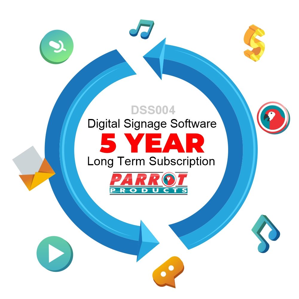 Parrot Products Digital Signage software Subscription Five year