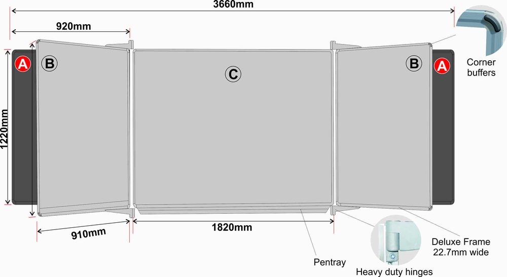 Parrot Products Educational Board Magnetic Whiteboard (1220*1220 - White Squares. Side Panel - Option A)