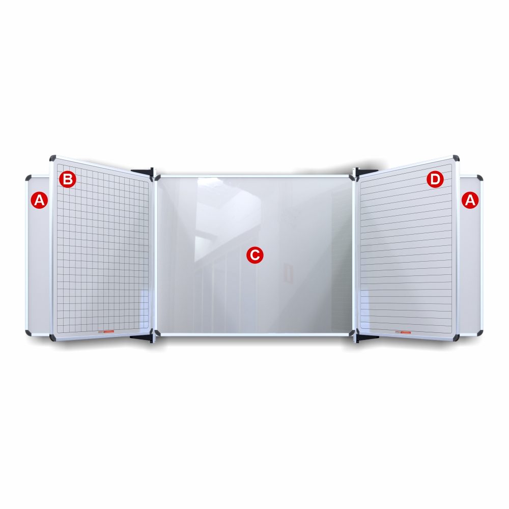 Parrot Products Educational Board Magnetic Whiteboard (1220*1210 - Lines 1 Side - Swing Leaf - Option B)