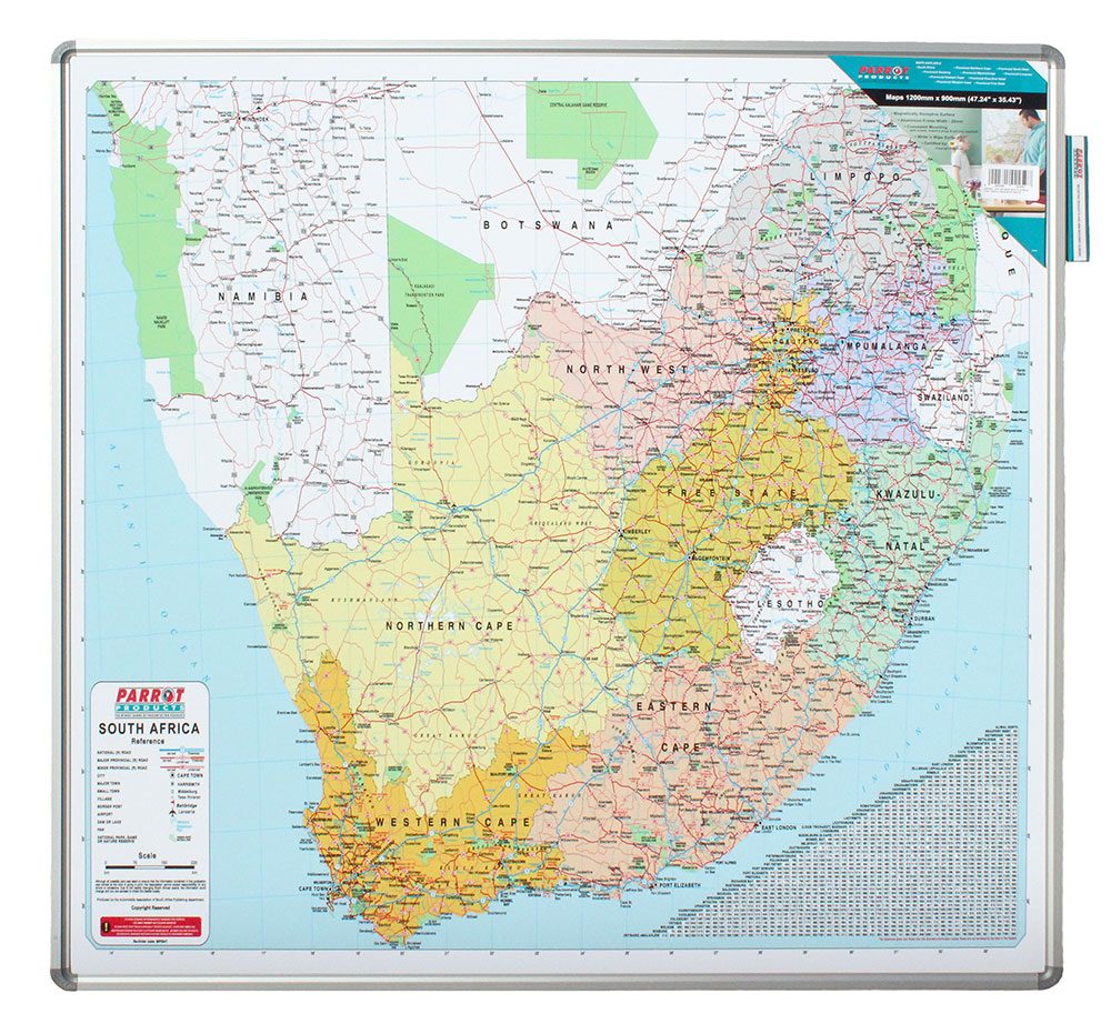 Parrot Products Map Board - South Africa (1230*1230mm - Magnetic White)
