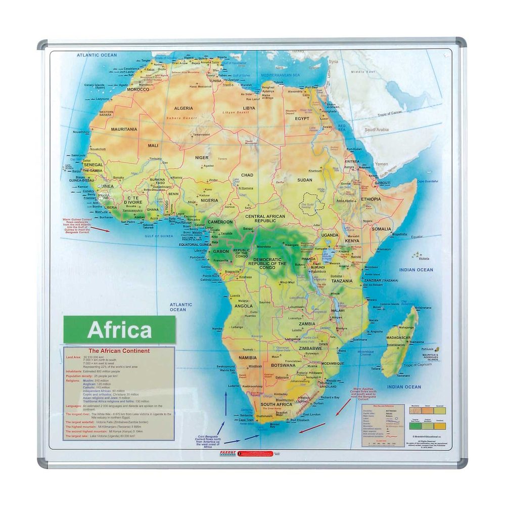 Parrot Products Map Board - Africa (1230*1230mm - Magnetic White)
