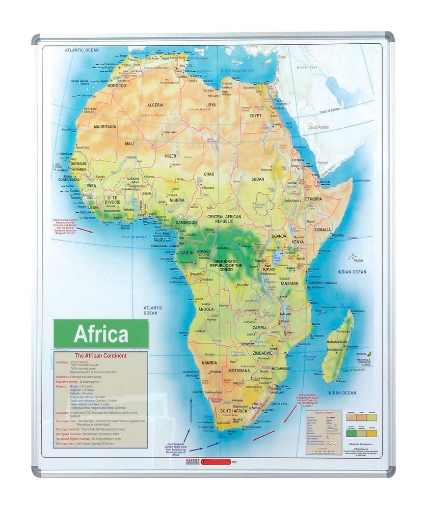 Parrot Products Map Board - Africa (1230*930mm - Magnetic White)