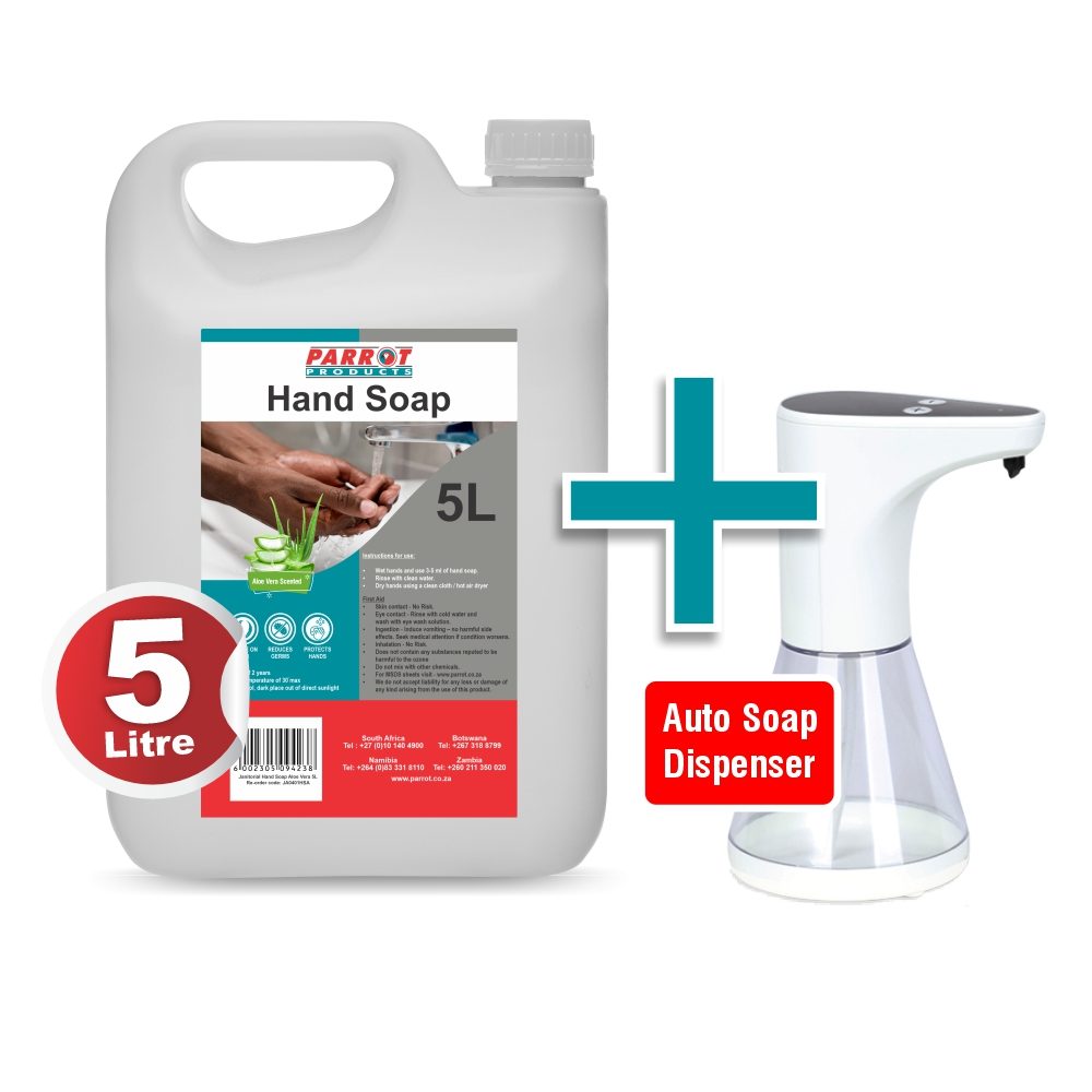 Parrot Products Aloe Vera Hand Soap + Free Counter Soap Dispenser