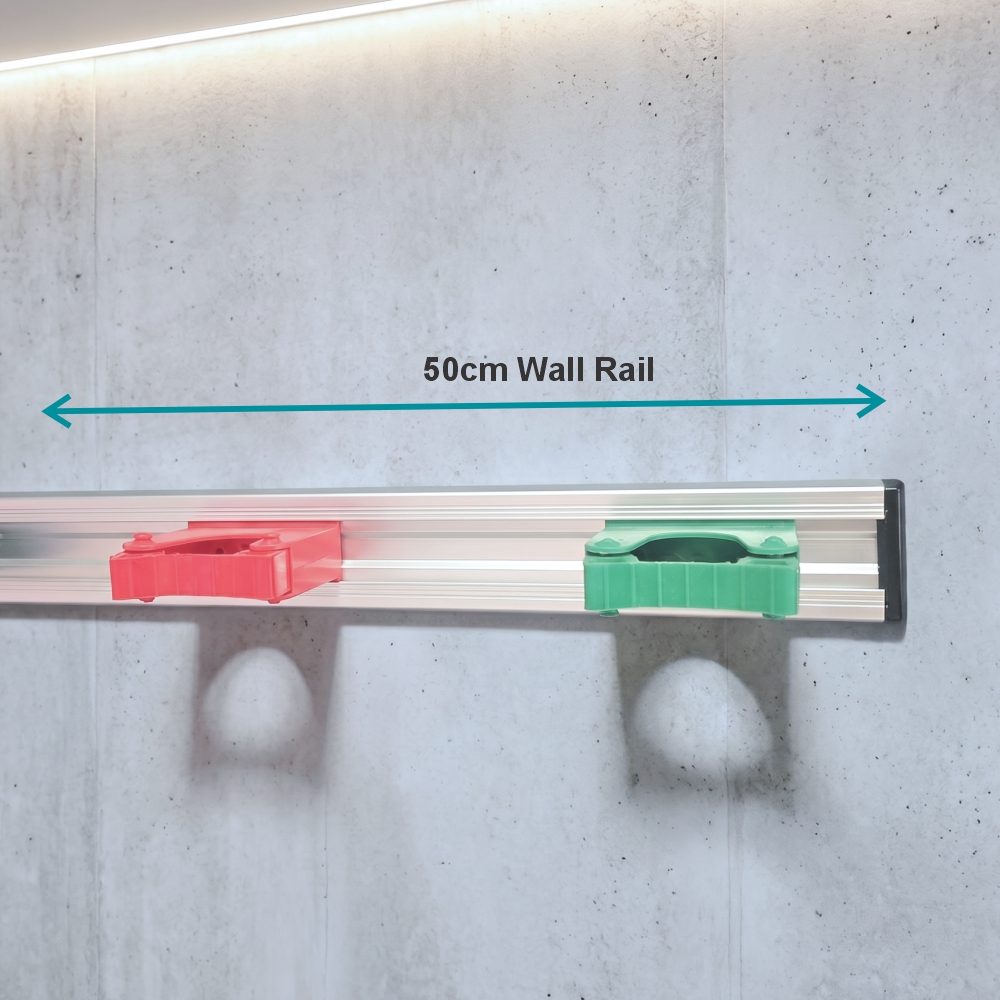 Parrot Products Janitorial Wall Rail Only 50cm (With Black End Clips)