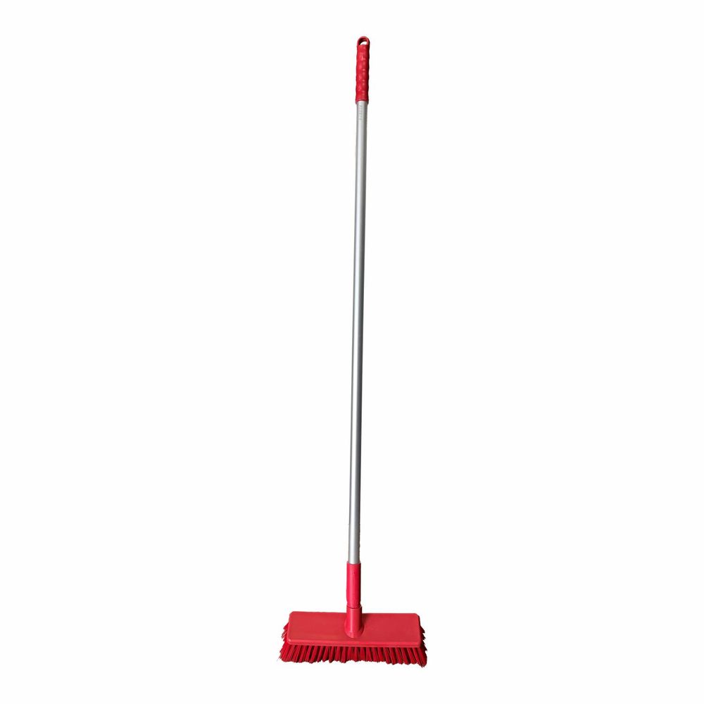 Parrot Products HACCP Hard Bristle Broom Red Commercial Cleaning Broom