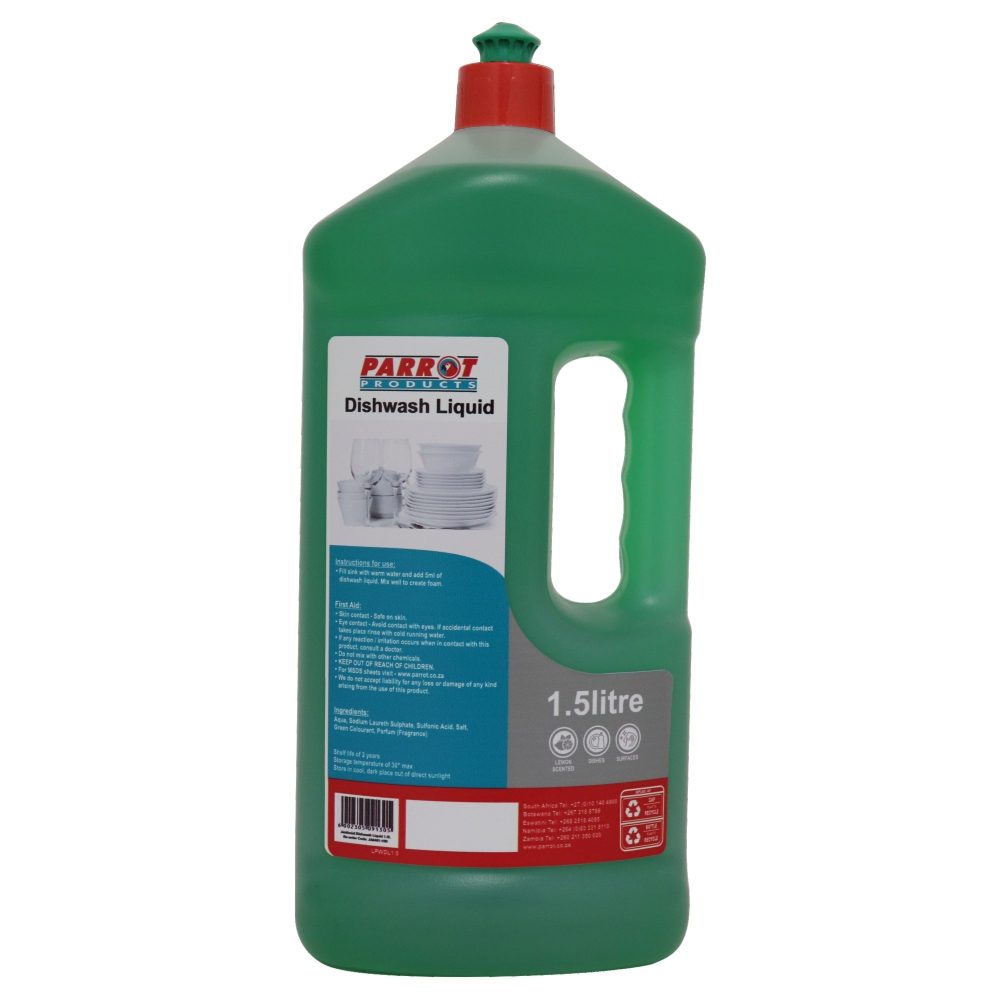 Parrot Products Dishwashing Liquid 1.5L Concentrated Manual Dishwashing Detergent