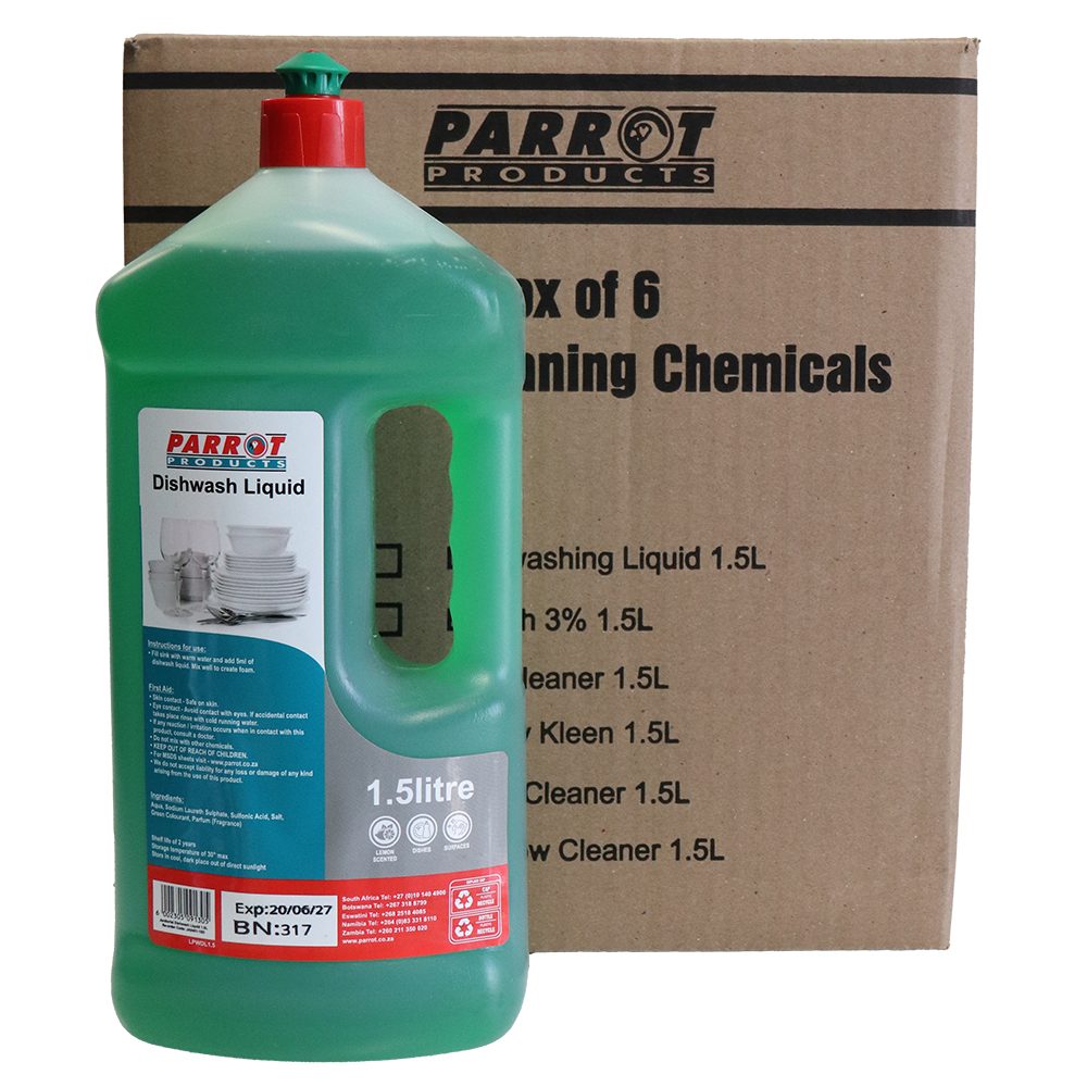 Parrot Products Dishwash Liquid 1.5l Box Of 6