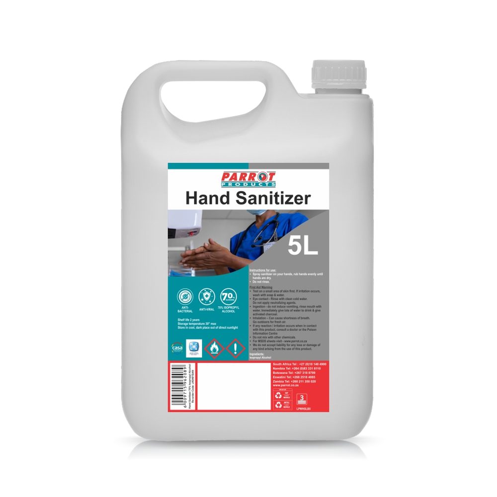Parrot Products Sanitizer 70% + Isoproply Alcohol 5l