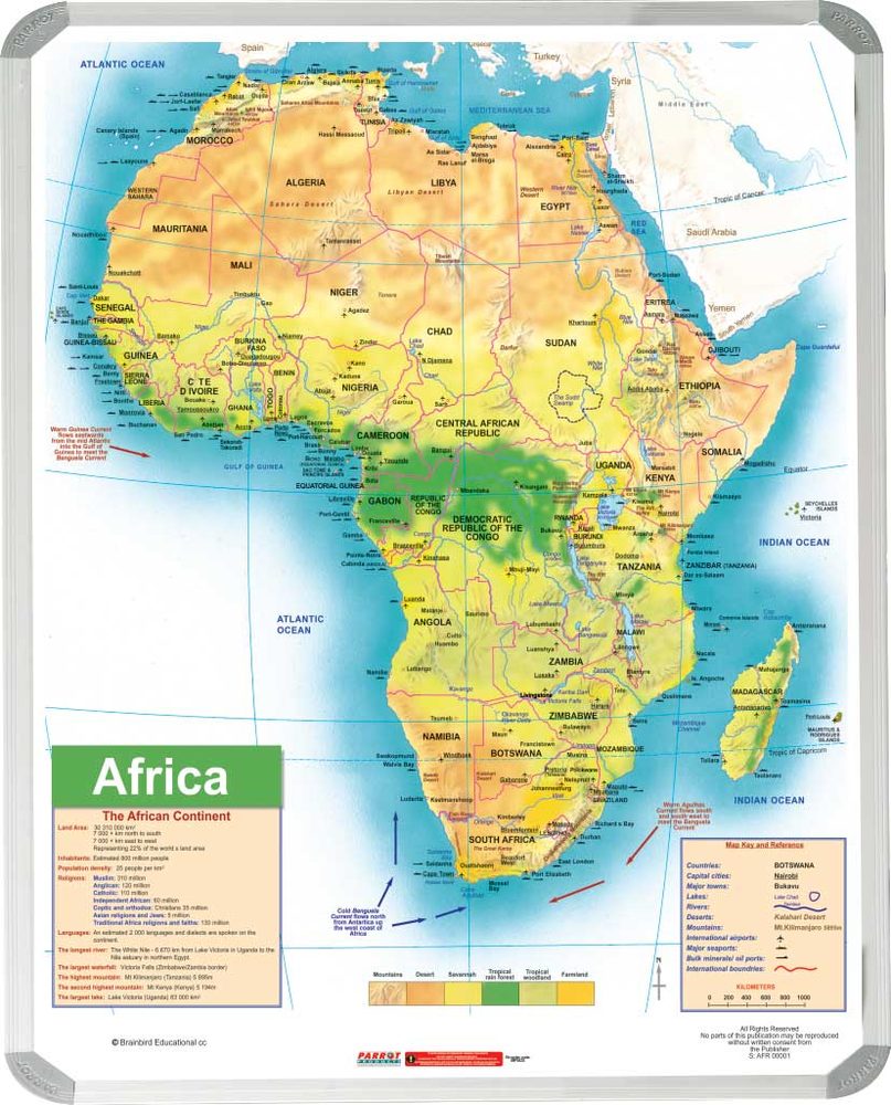 Parrot Products Africa General Educational Map (1500*1200mm)